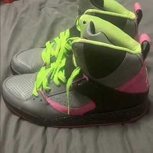 Jordan Athletic Shoes Gray Pink Green